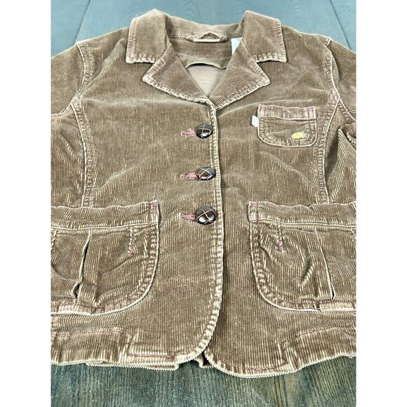 Levi’s Juniors Girls Brown Button Up Corduroy Jacket Blazer Size Large - Picture 5 of 13